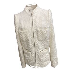 Zara wool blend winter white zip up blazer size medium
